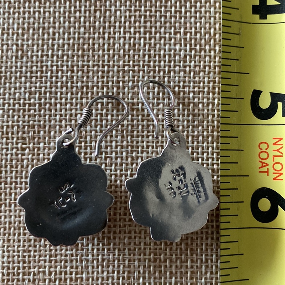 Black Onyx Earrings 925 Silver Shepards Hook - Picture 4 of 4